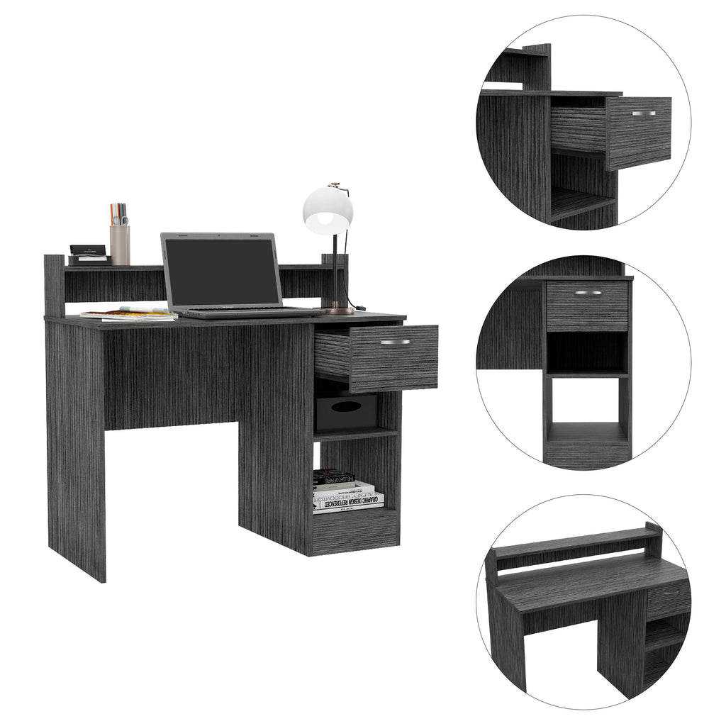 Charlotte Computer Desk with 2 Storage Shelves and Drawer