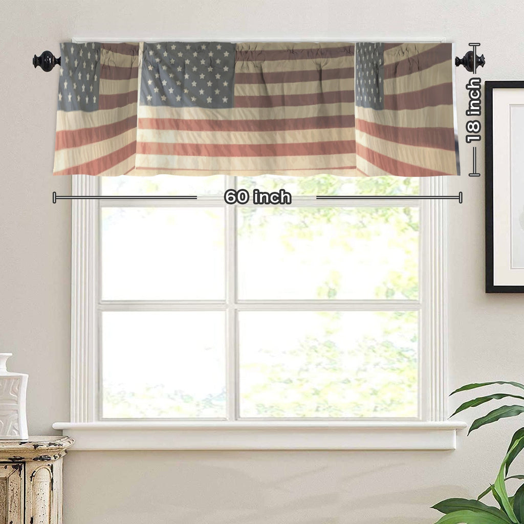 3d USA Flag Window Curtain Valance - 60"x18"