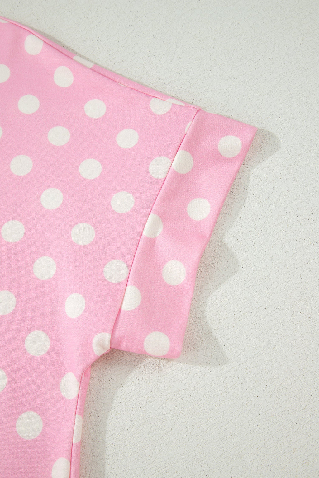 Polka Dot Colorblock Mock Neck & Shorts Set