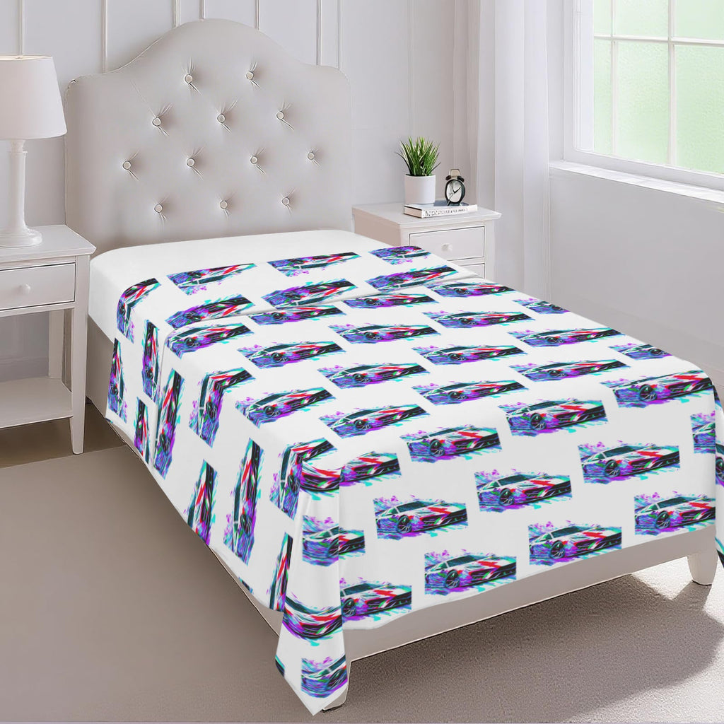 Fast Sports Car Twin Size Sheet Set - 3 pieces
