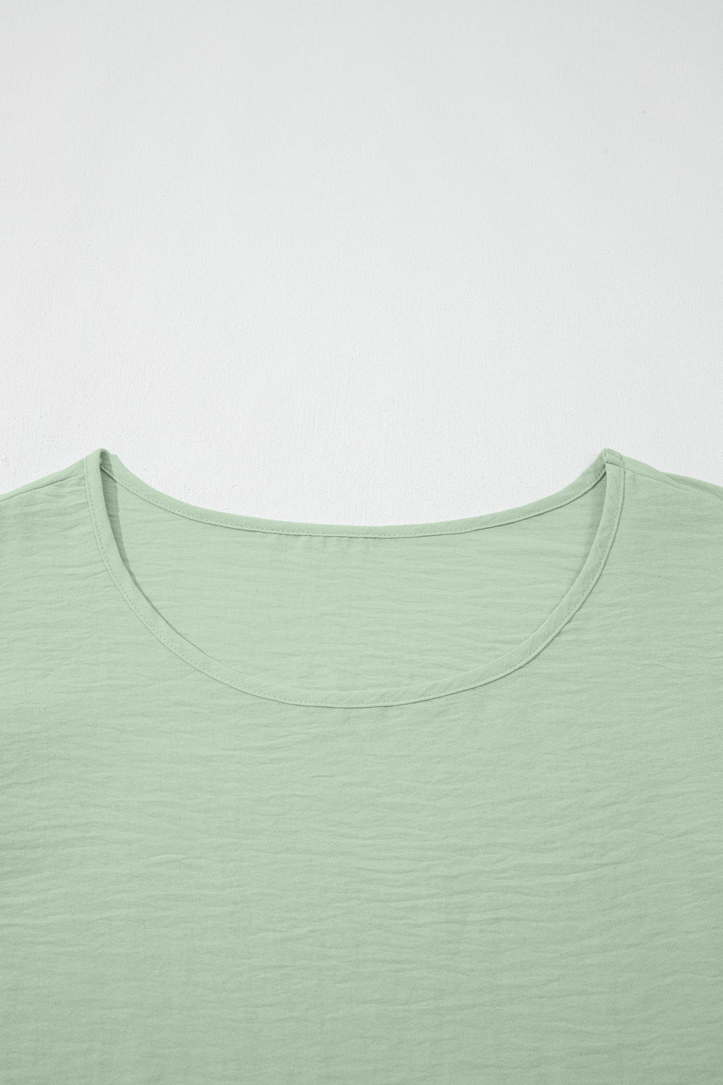Plus Size Solid Crew Neck Ruffle Sleeve Top