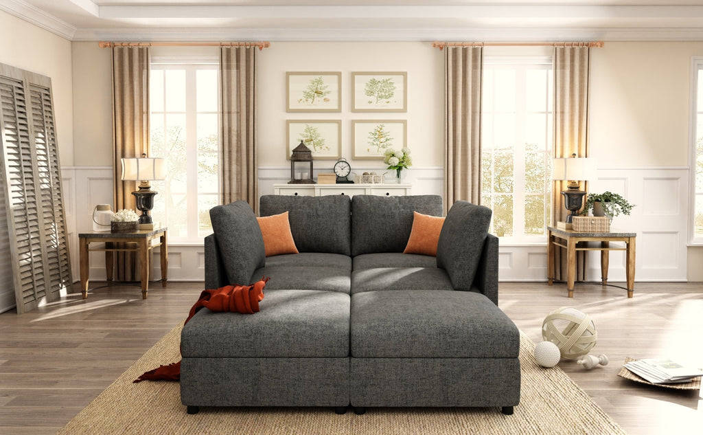 Modern Large Sectional Sofa, U-Shape Modular Sectional Couch with Storage Function,123' Sofa Bed with Ottoman,6 Seat Sectionals Chaise for Living Room,Chenille