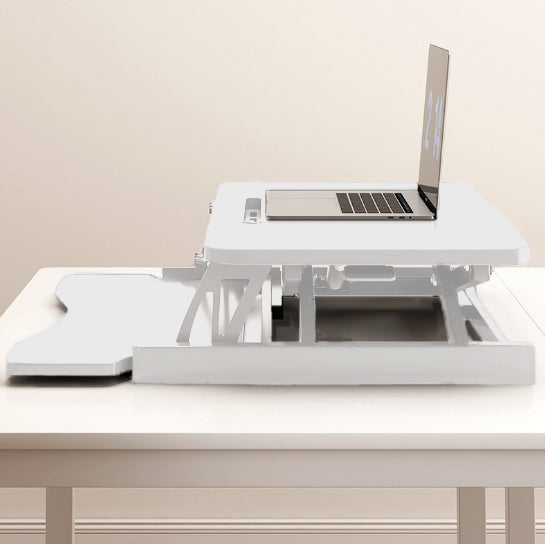 32 Inch Desk Converter, Height Adjustable Sit to Stand Riser, Dual Monitor and Laptop Workstation with Wide Keyboard Tray, Standing Computer Desk, WHITE ( BACK TO SCHOOL )