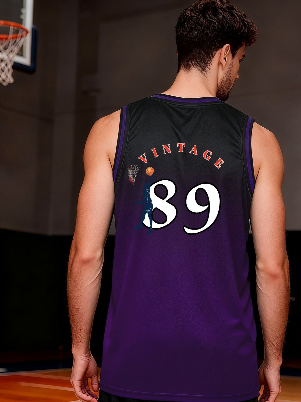Vintage 89 Adult Purple Basketball Jersey | Ships From USA