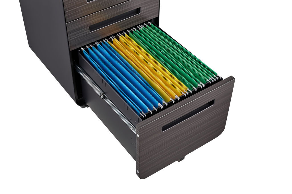 3 Drawer Mobile File Cabinet Under Desk Office,Simple Style Versatile Storage Cabinet for Legal/Letter/A4 Files, 5 Wheel Design Anti-Tilting Cold Rolled Steel Waterproof Moisture-Proof Black