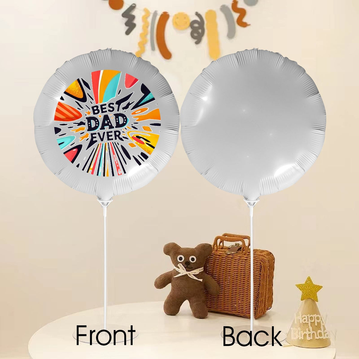 Best Dad Ever 18-inch Custom Aluminum Foil Balloons - Pack of 3 (Made in USA)