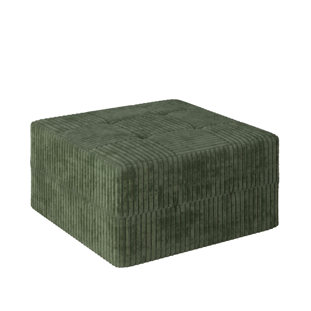 L shape Modular Sectional Sofa,DIY Compressed Sectional Sofa Modern Minimalist Style Corduroy Couch, Sleeper Sofa for Living Room, Bedroom, Comfy Compressed Sofa Couch Space-Efficient Design-GREEN