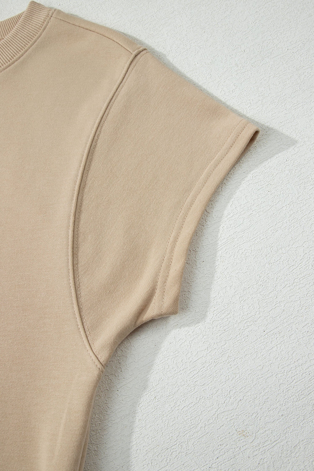 Solid Tee & Wide Leg Raw Hem Pants Set