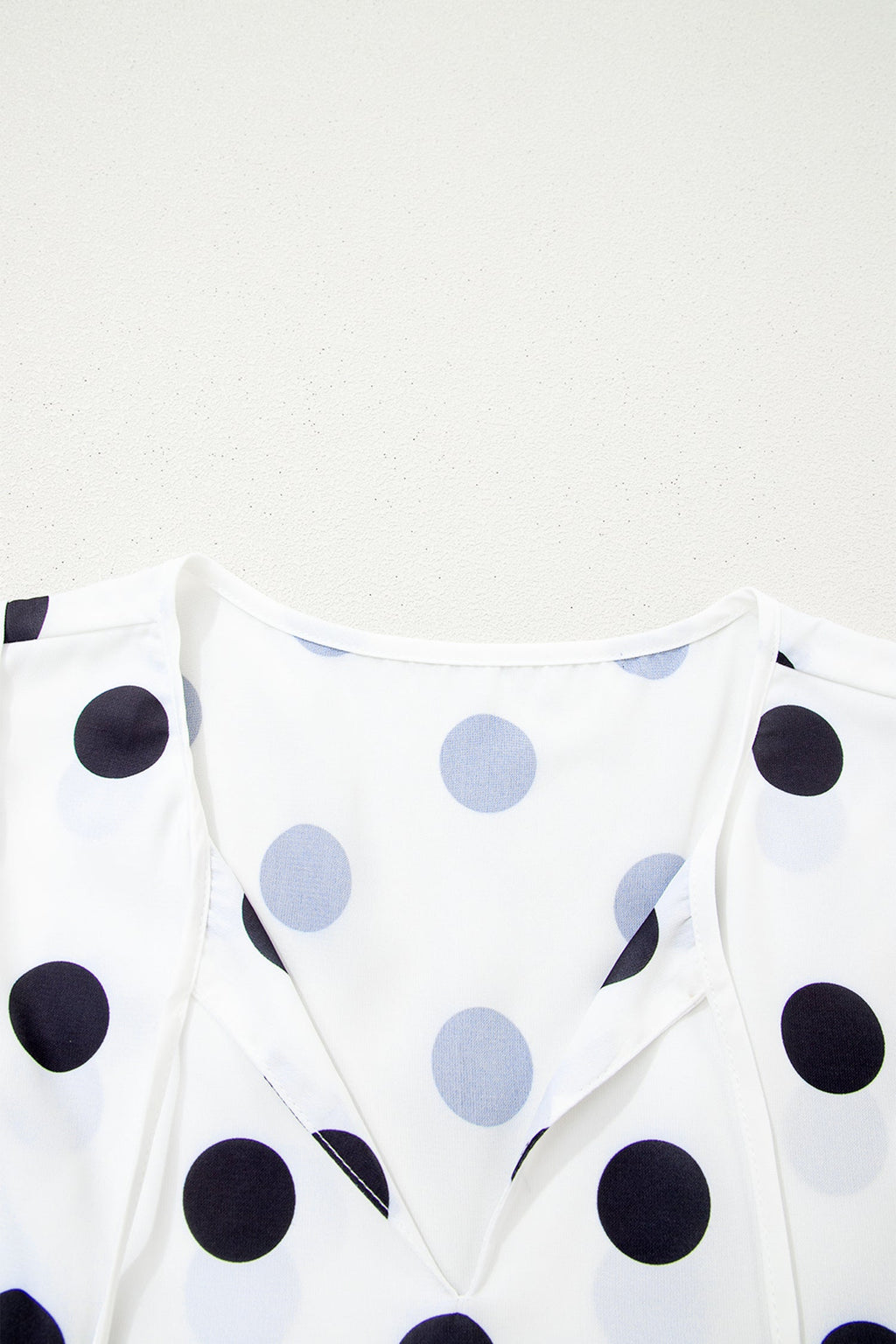 Polka Dot Stripe Patchwork Flutter Sleeve Babydoll Blouse