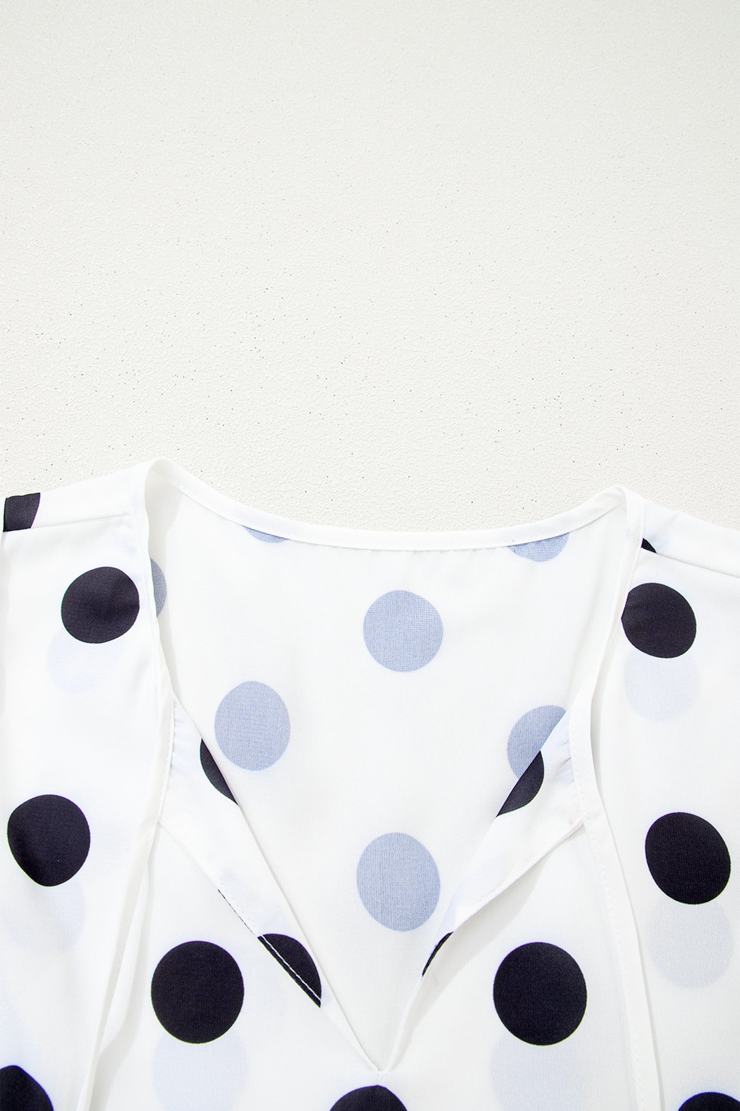 Polka Dot Stripe Patchwork Flutter Sleeve Babydoll Blouse