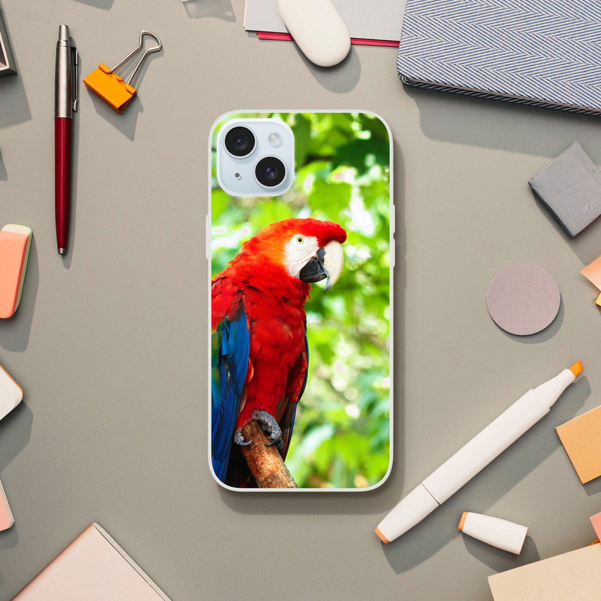 Scarlett Macaw iPhone Flexi case