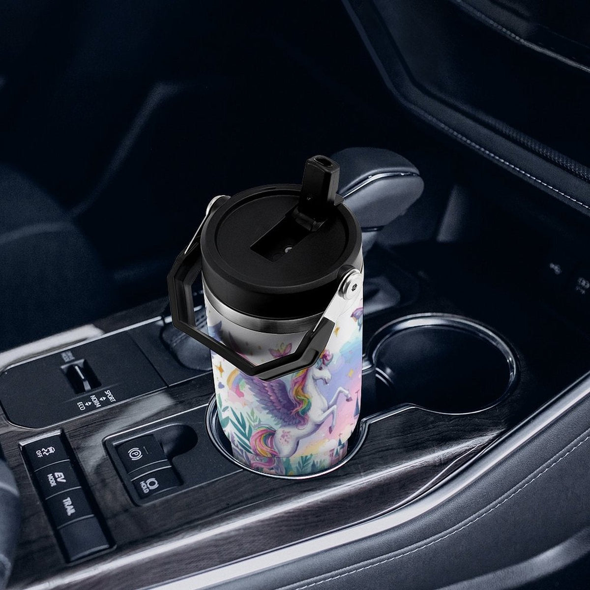 Purple Unicorn and Castle 30 oz Water Bottle Tumbler