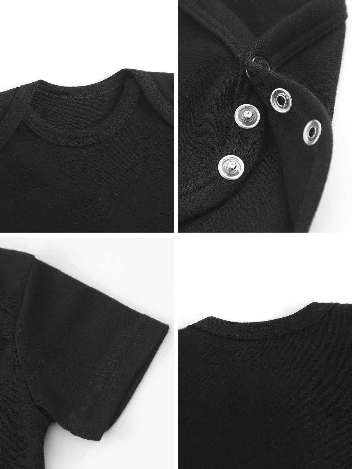 Cute Black Puppy Unisex Cotton Short Sleeve Baby Onesie Outfit