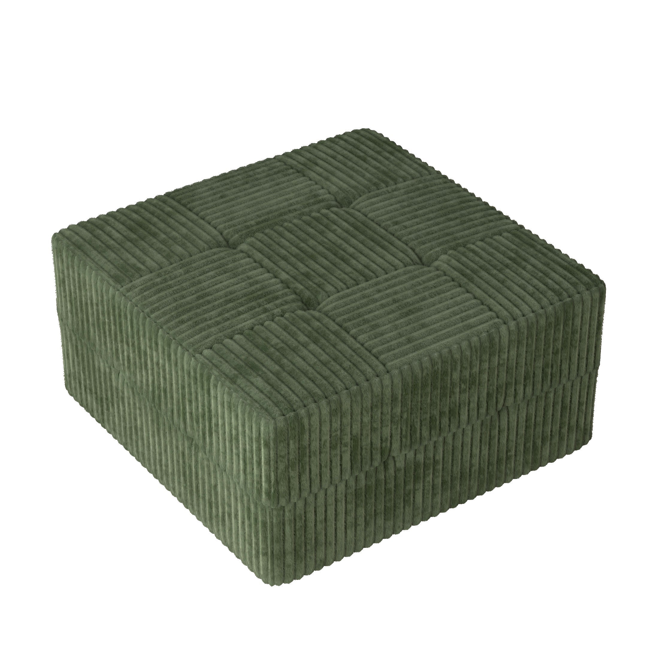 U shape Modular Sectional Sofa,DIY Compressed Sectional Sofa Modern Minimalist Style Corduroy Couch, Sleeper Sofa for Living Room, Bedroom, Comfy Compressed Sofa Couch Space-GREEN
