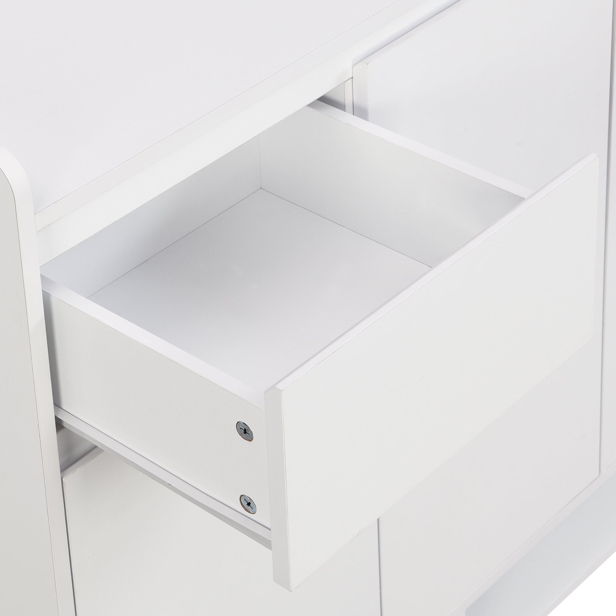 ON-TREND Sleek and Contemporary Shoe Cabinet with Adjustable Shelves, Minimalist Home Organizer with Solid Wood Legs, Storage Sideboard for Entryway, Living Room, White