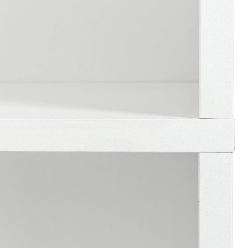 Elegant White Freestanding Cabinet with Inadjustable Shelves and Two Doors for Kitchen and Dining Room