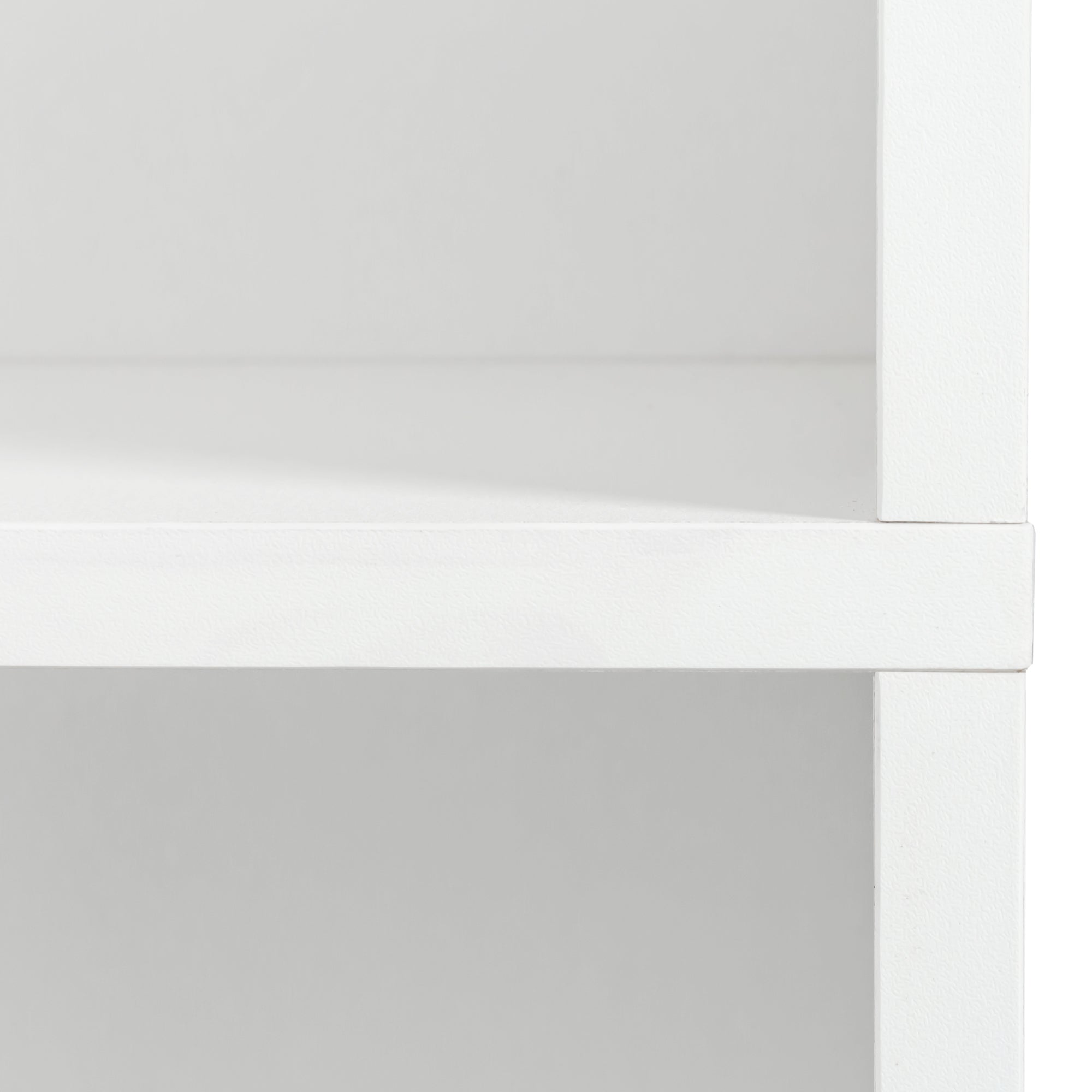 Elegant White Freestanding Cabinet with Inadjustable Shelves and Two Doors for Kitchen and Dining Room