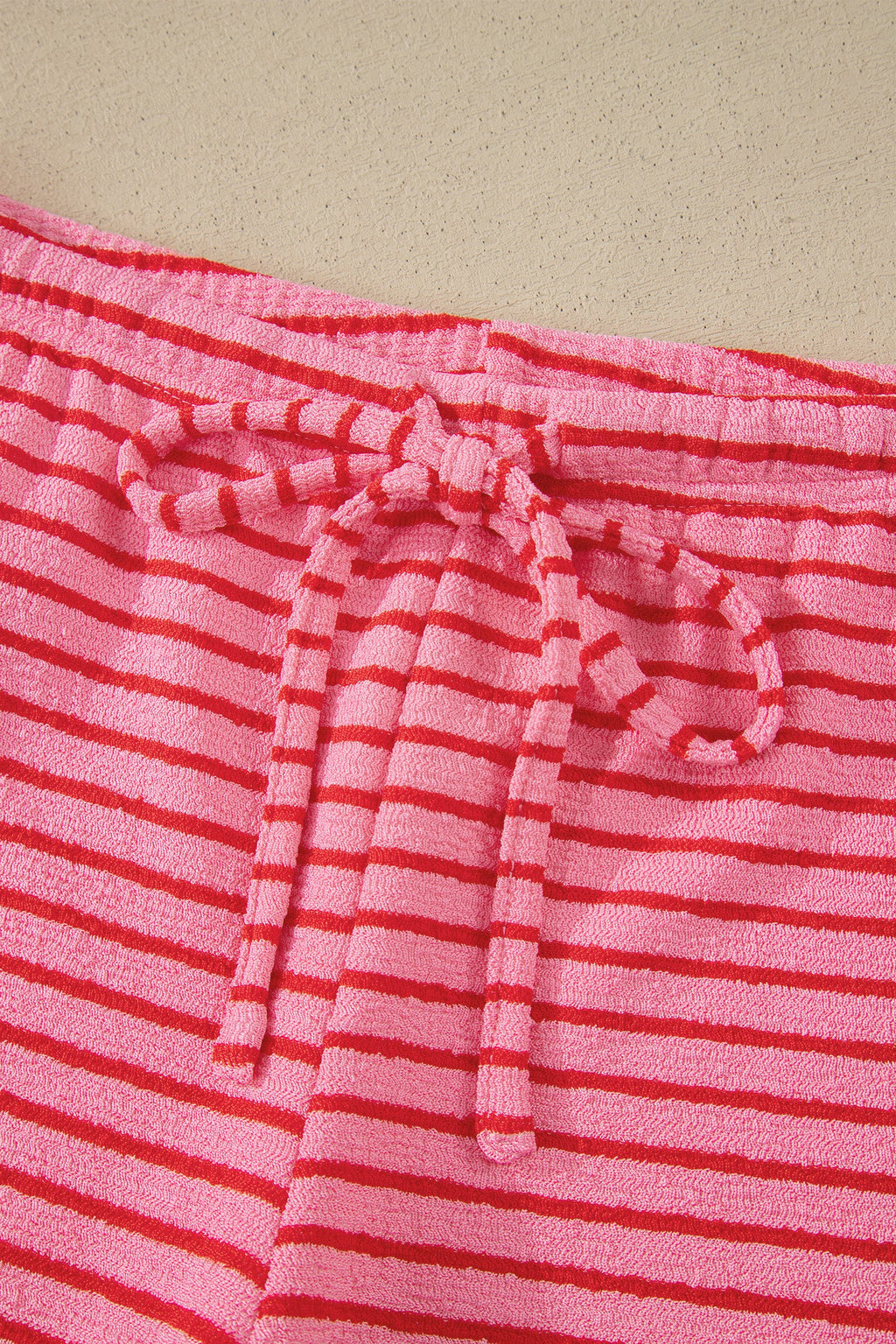 Stripe Side Split Tee & Drawstring Shorts Set