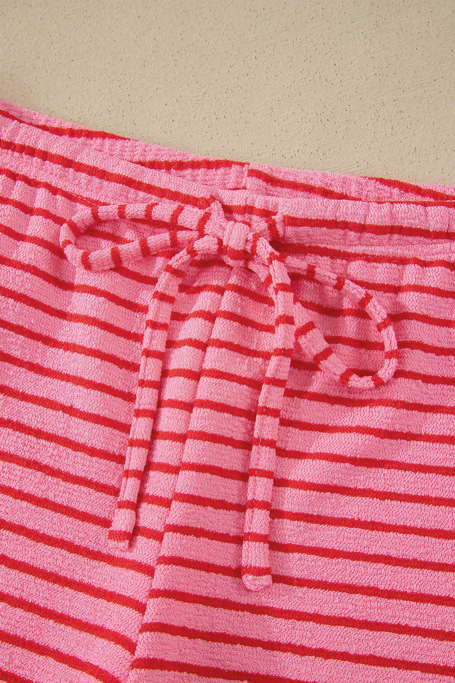 Stripe Side Split Tee & Drawstring Shorts Set