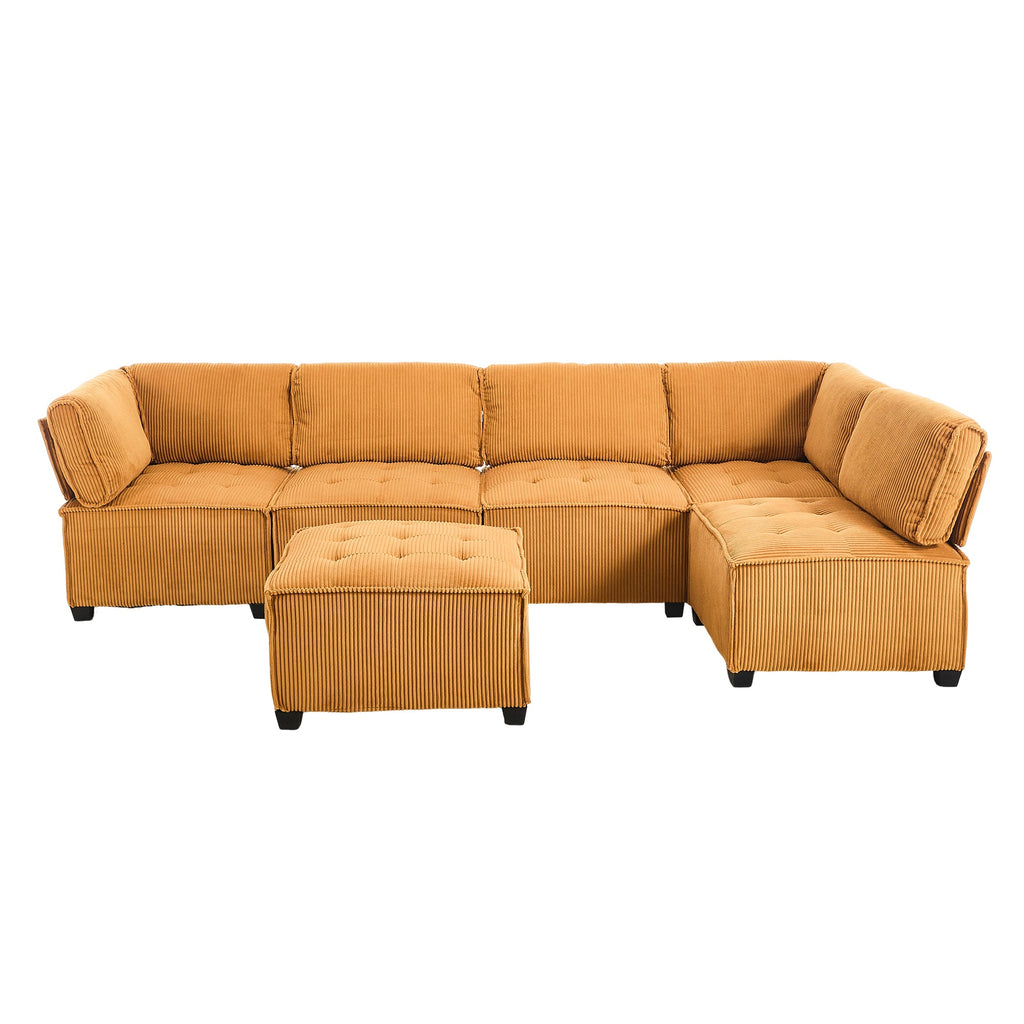 UNITED WE WIN Modular Sectional Sofa U Shaped Modular Couch with Reversible Chaise Modular Sofa Sectional Couch,6- Seat Convertible Sofa,Fit for Living Room