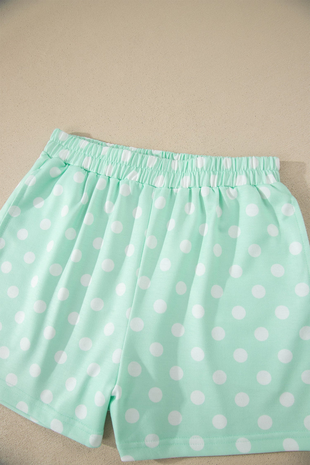 Polka Dot Colorblock Mock Neck & Shorts Set