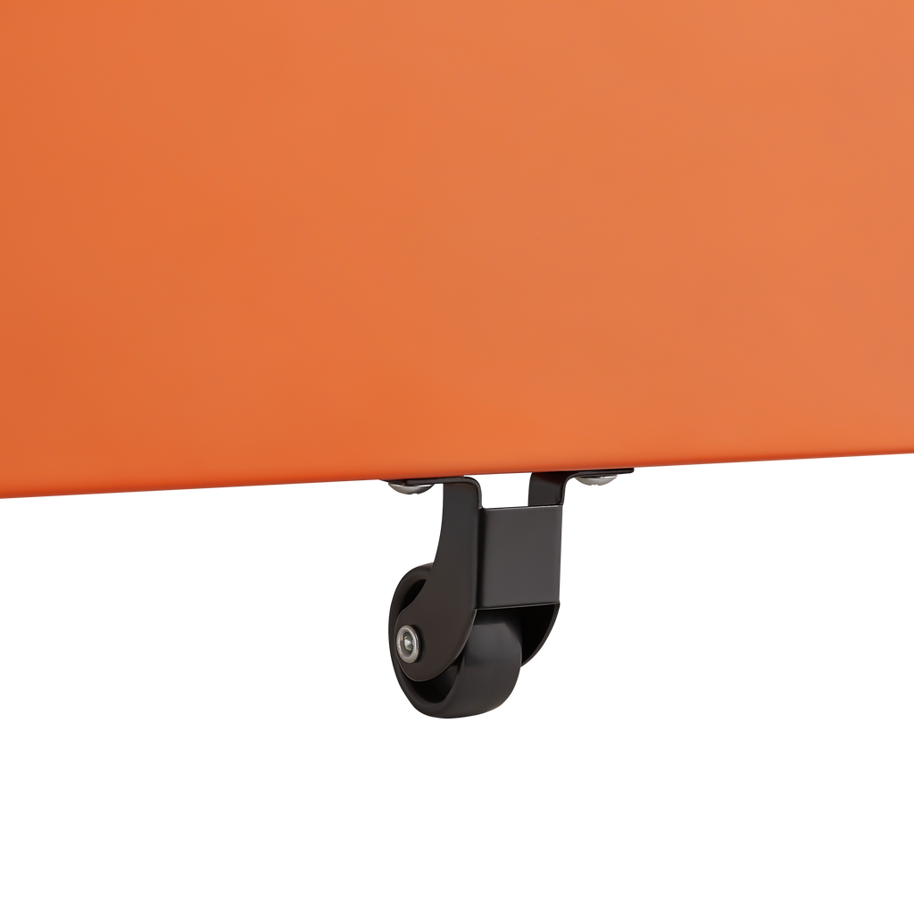 Rounded 3 drawer mobile filing cabinet, multifunctional legal/letter/A4 file storage cabinet, 5-wheel design anti tilt cold-rolled steel, with pencil storage box,