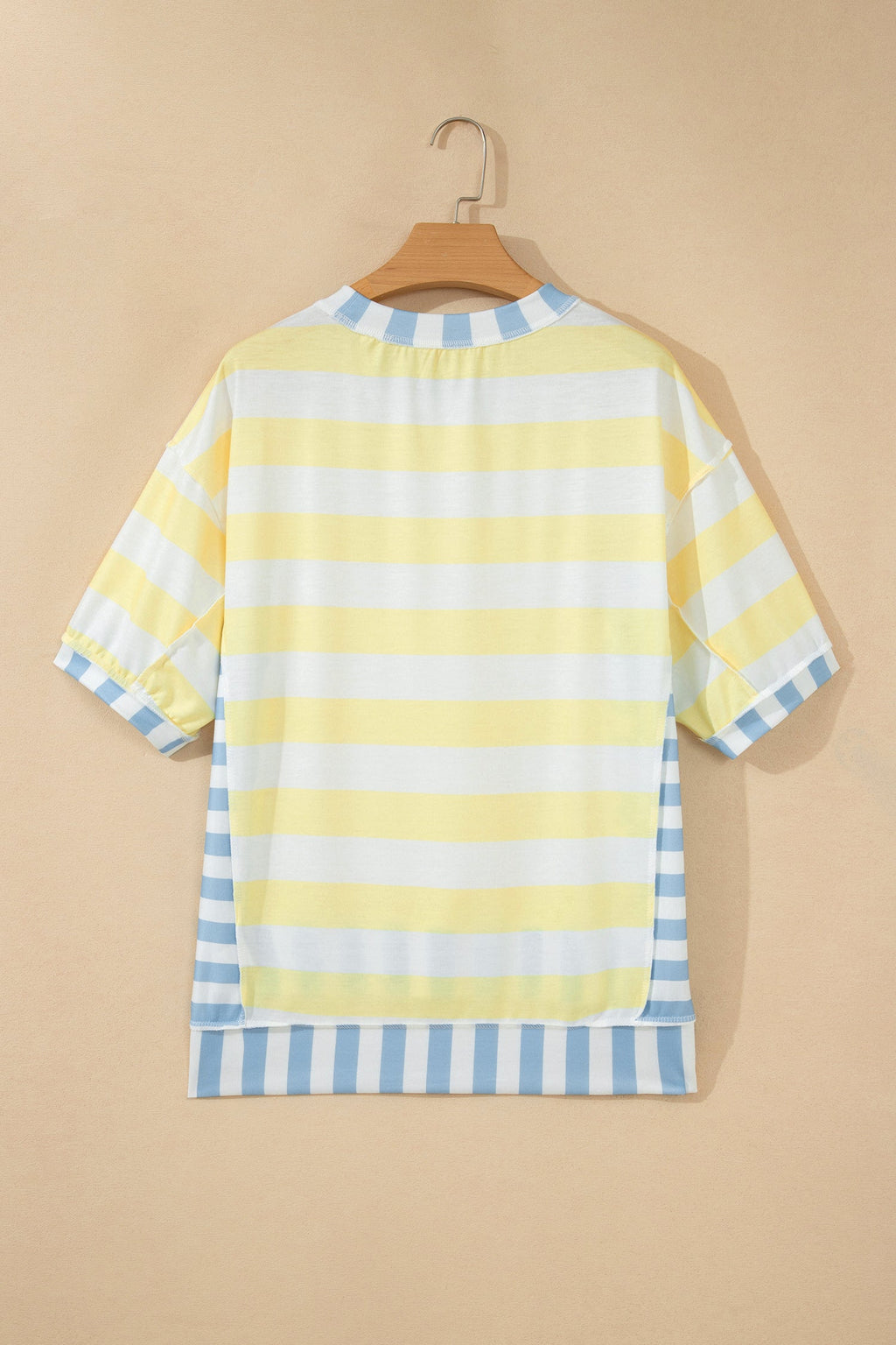 Stripe Patchwork Exposed Seam Oversized Top