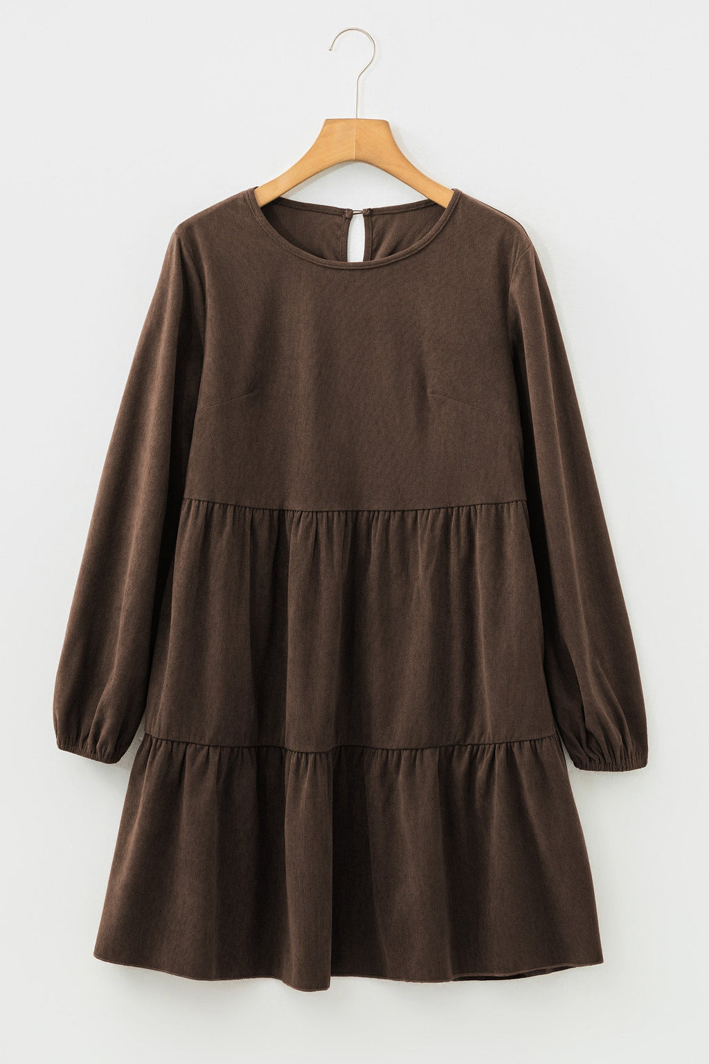 Lantern Sleeve Tiered Mini Dress