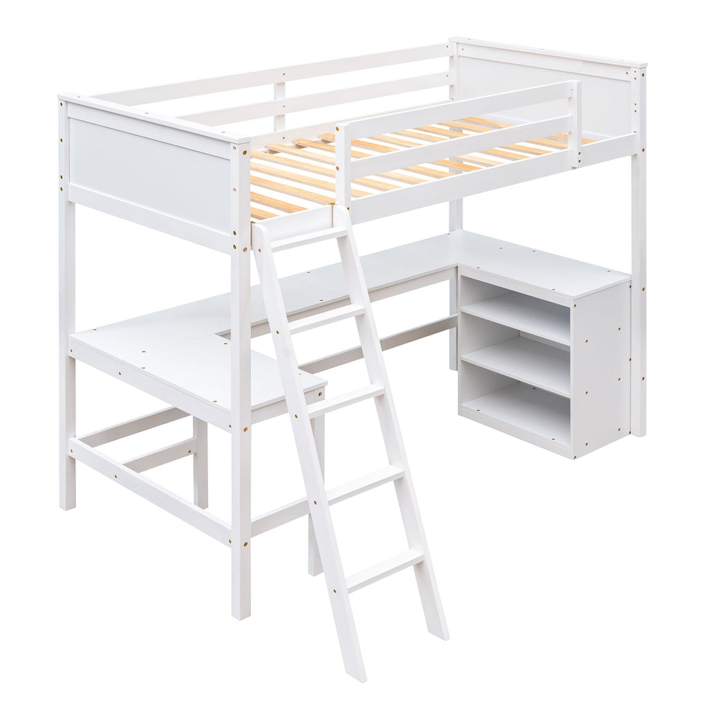 Loft Bed With Shelves With Desk
