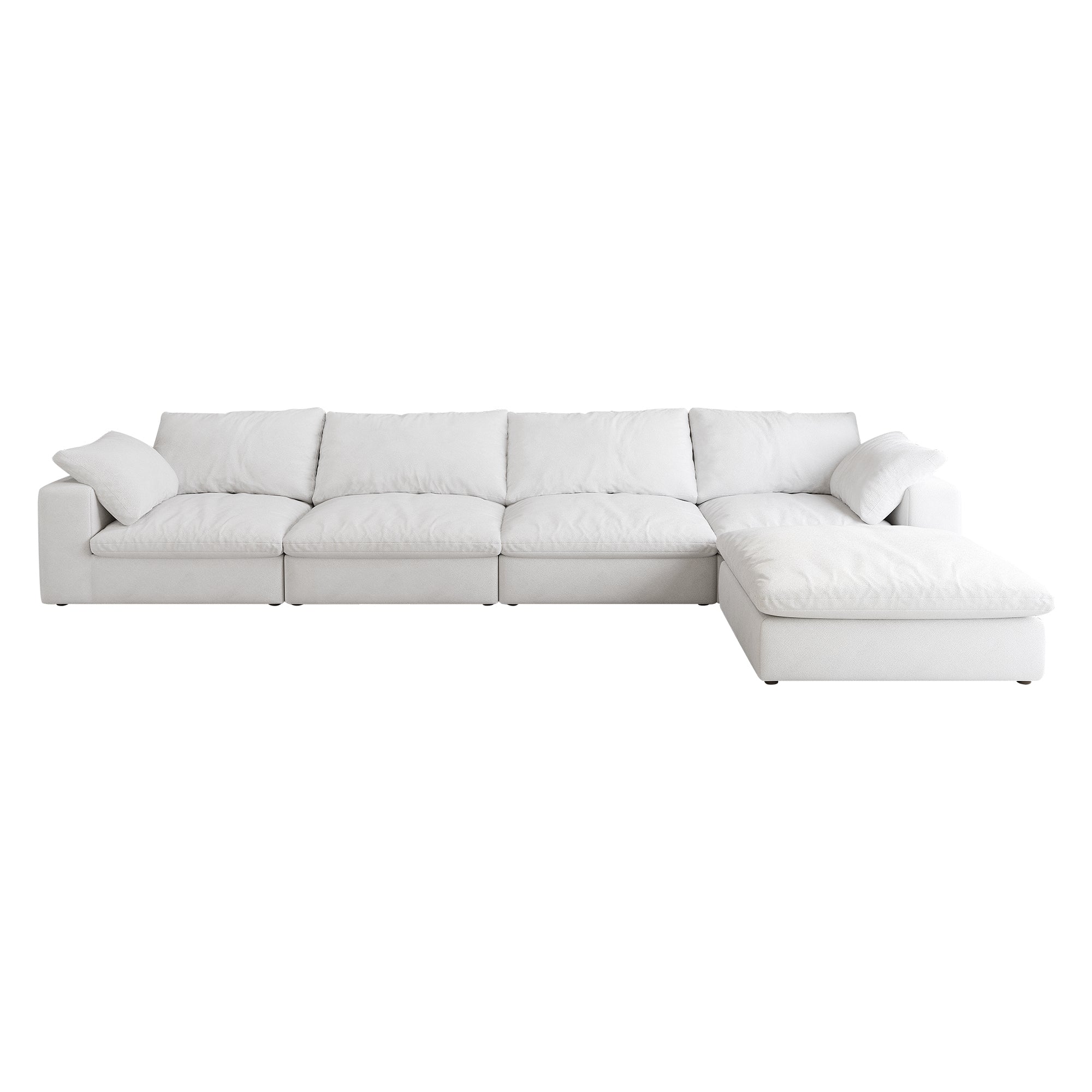 Cloud Modular Sectional Sofa 160' Down Filled Comfort L Shaped Sofa Couch for Living Room,4 Seater and 1 ottoman