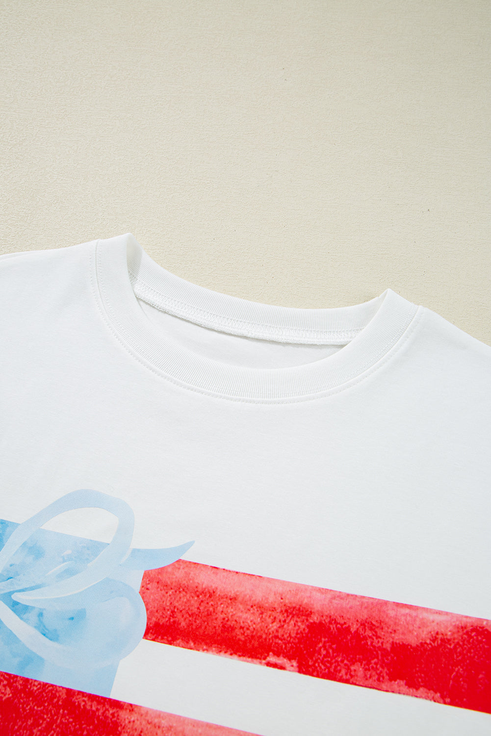 USA Flag Bow Crewneck Graphic Tee