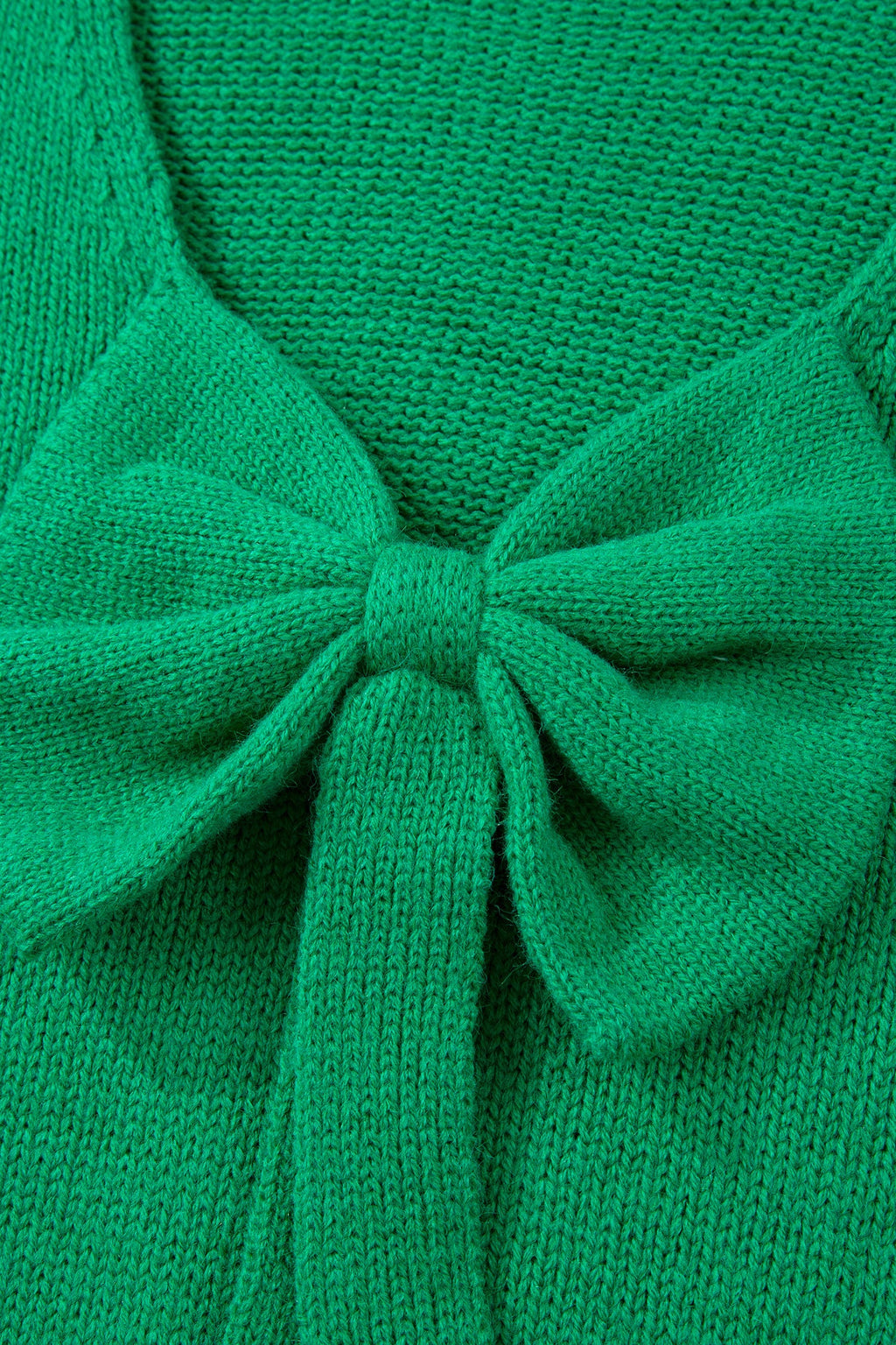 Bow Tie Backless Bubble Sleeve Sweater