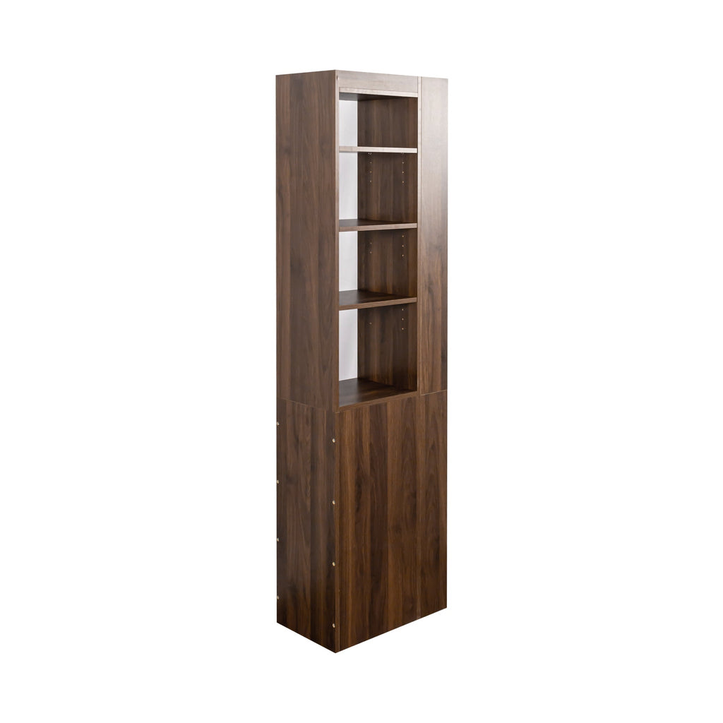 70.87' H Display Storage  Cabinet , 4-Tier Shelf, 3 Side Drawers & 4 small display shelves , Modern Wooden Tall Bookshelf Bookcase for Living Room Home Office