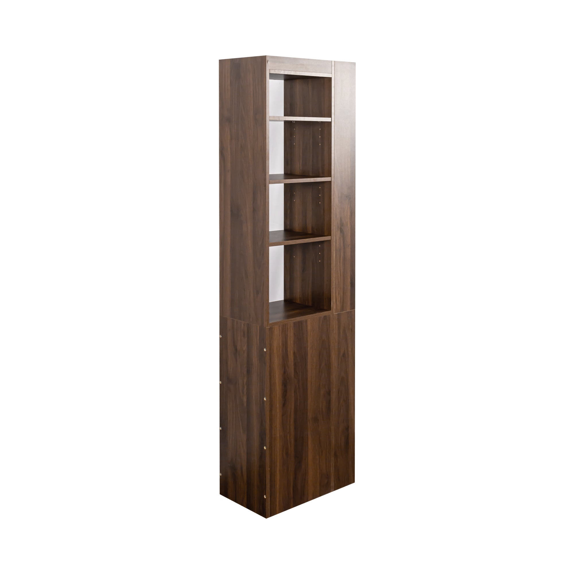 70.87' H Display Storage  Cabinet , 4-Tier Shelf, 3 Side Drawers & 4 small display shelves , Modern Wooden Tall Bookshelf Bookcase for Living Room Home Office