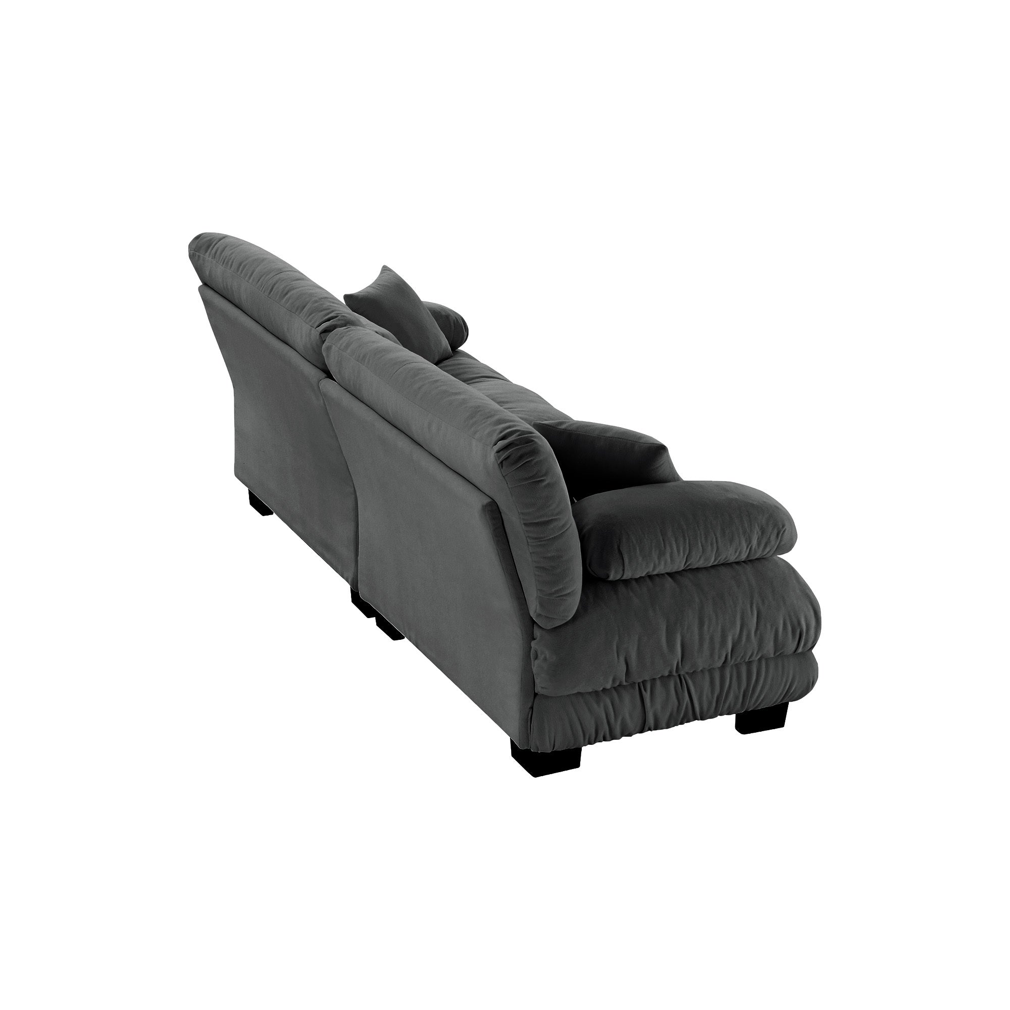 Cloud Couch 2 Seater Sofa for Living Room, Chenille 2 - Seat sofa with 2 Lumbar pillows and 2 throw pillows,Chenille Gray