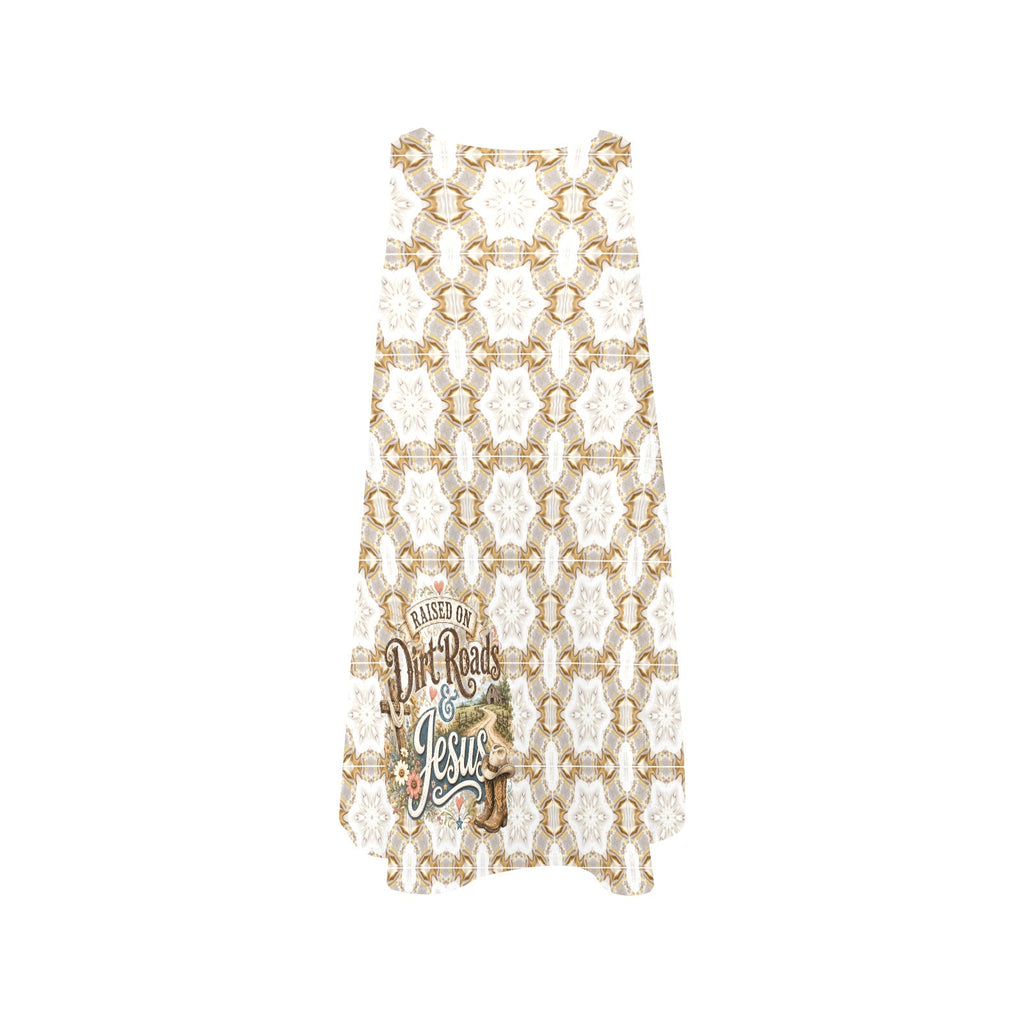 Raised on Dirt Roads & Jesus Sleeveless A-Line Short Pocket Dress