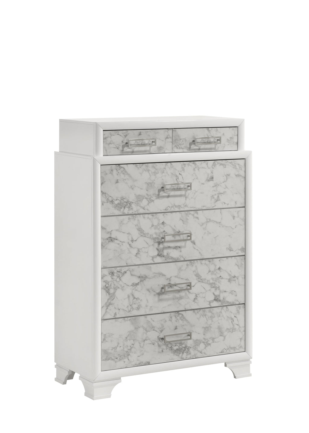 Soul Modern Style Queen 5PC Bedroom Set Made with wood in White(CA Inventory)