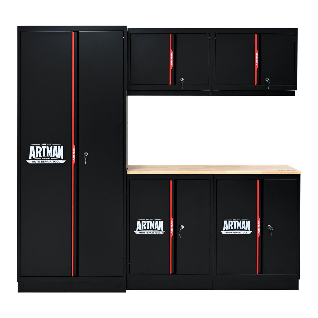 Steel Filing Cabinet With Compartments For Office Use, Storage, File Storage, Archives, And High and Low Cabinets with Black and Red finish
