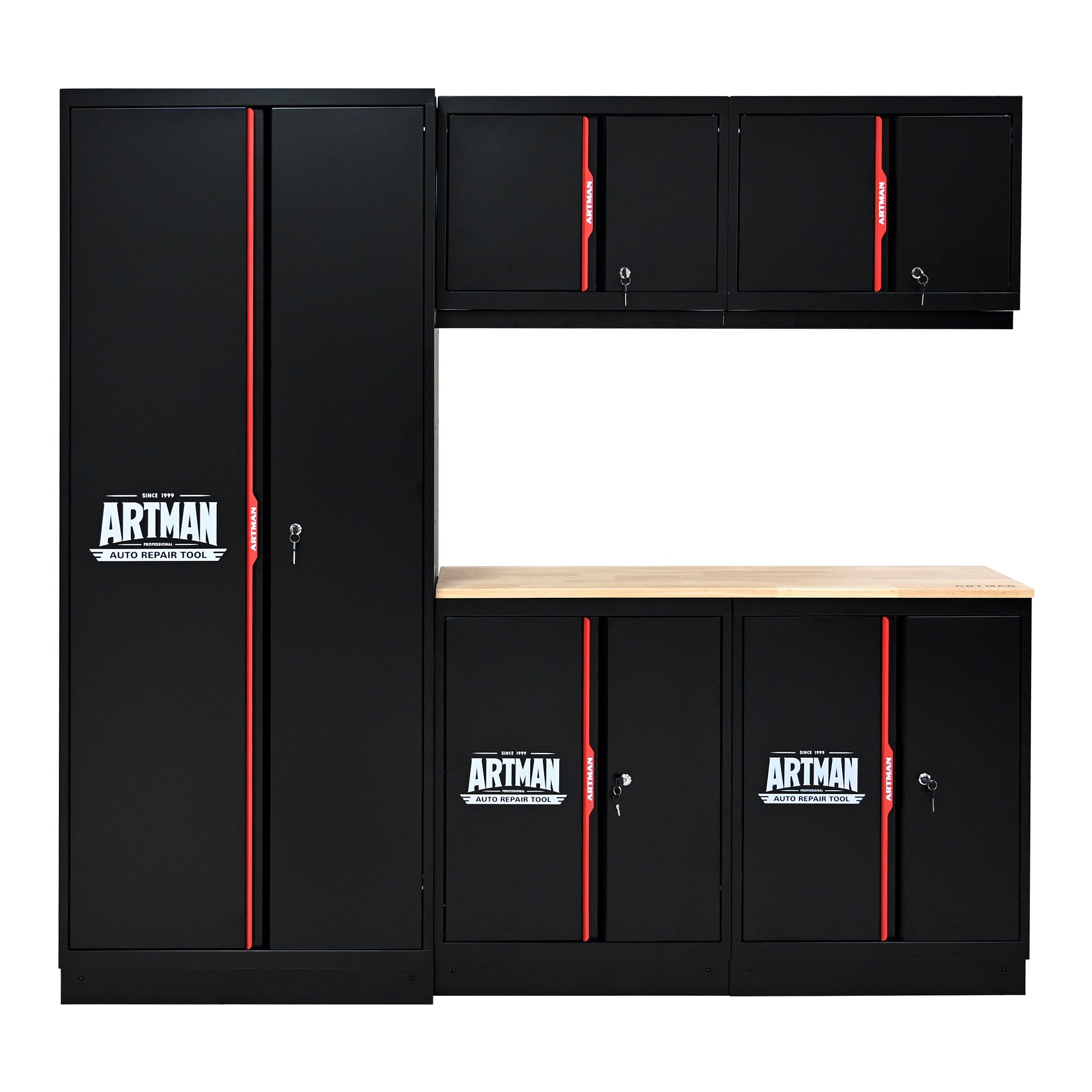 Steel Filing Cabinet With Compartments For Office Use, Storage, File Storage, Archives, And High and Low Cabinets with Black and Red finish