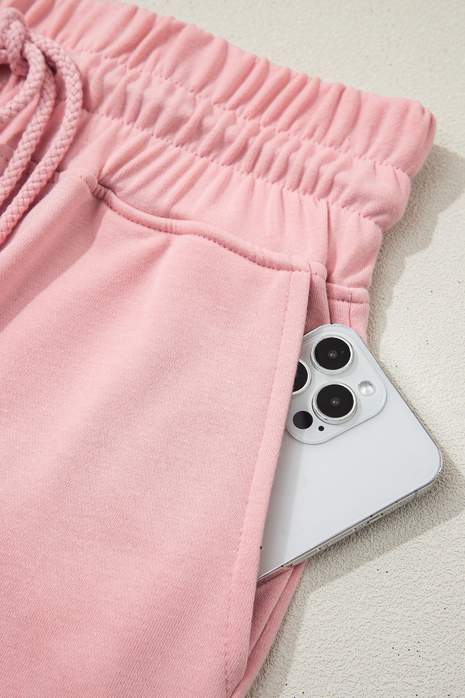 Solid Tee & Wide Leg Raw Hem Pants Set
