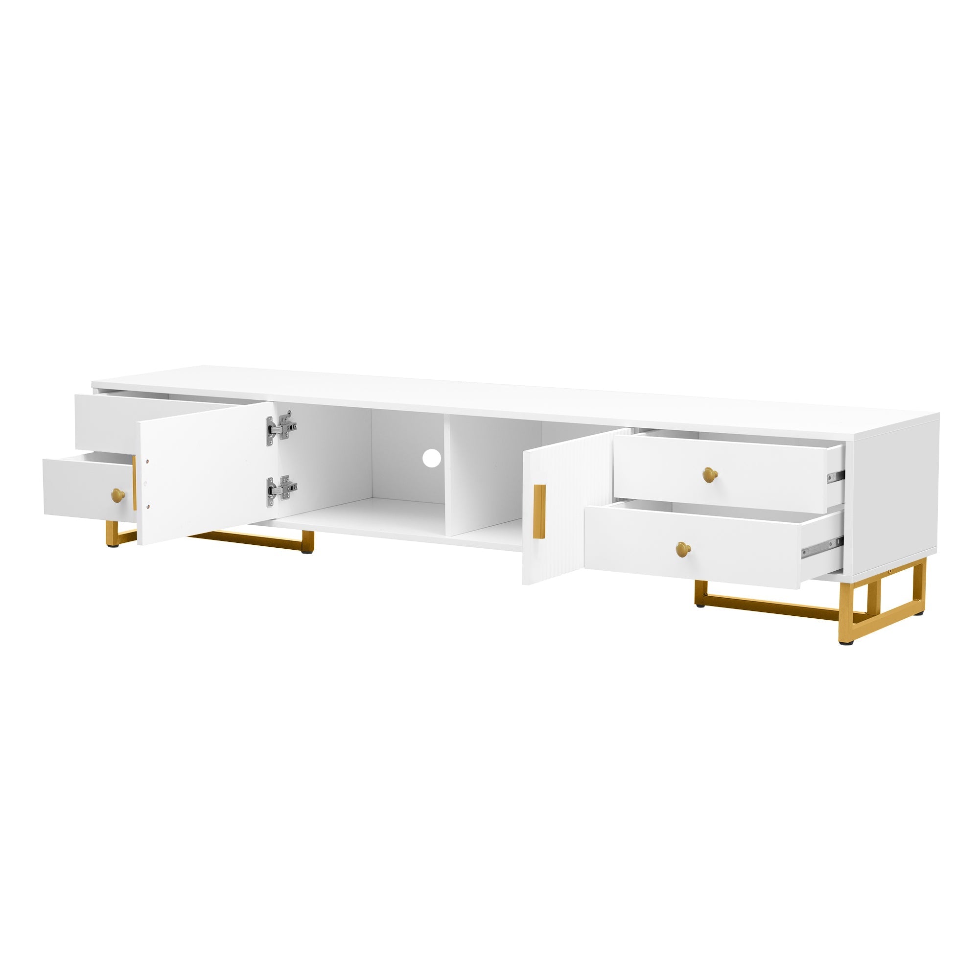 U-Can TV Stand for 65+ Inch TV, Entertainment Center TV Media Console Table, Modern TV Stand with Storage, TV Console Cabinet Furniture for Living Room