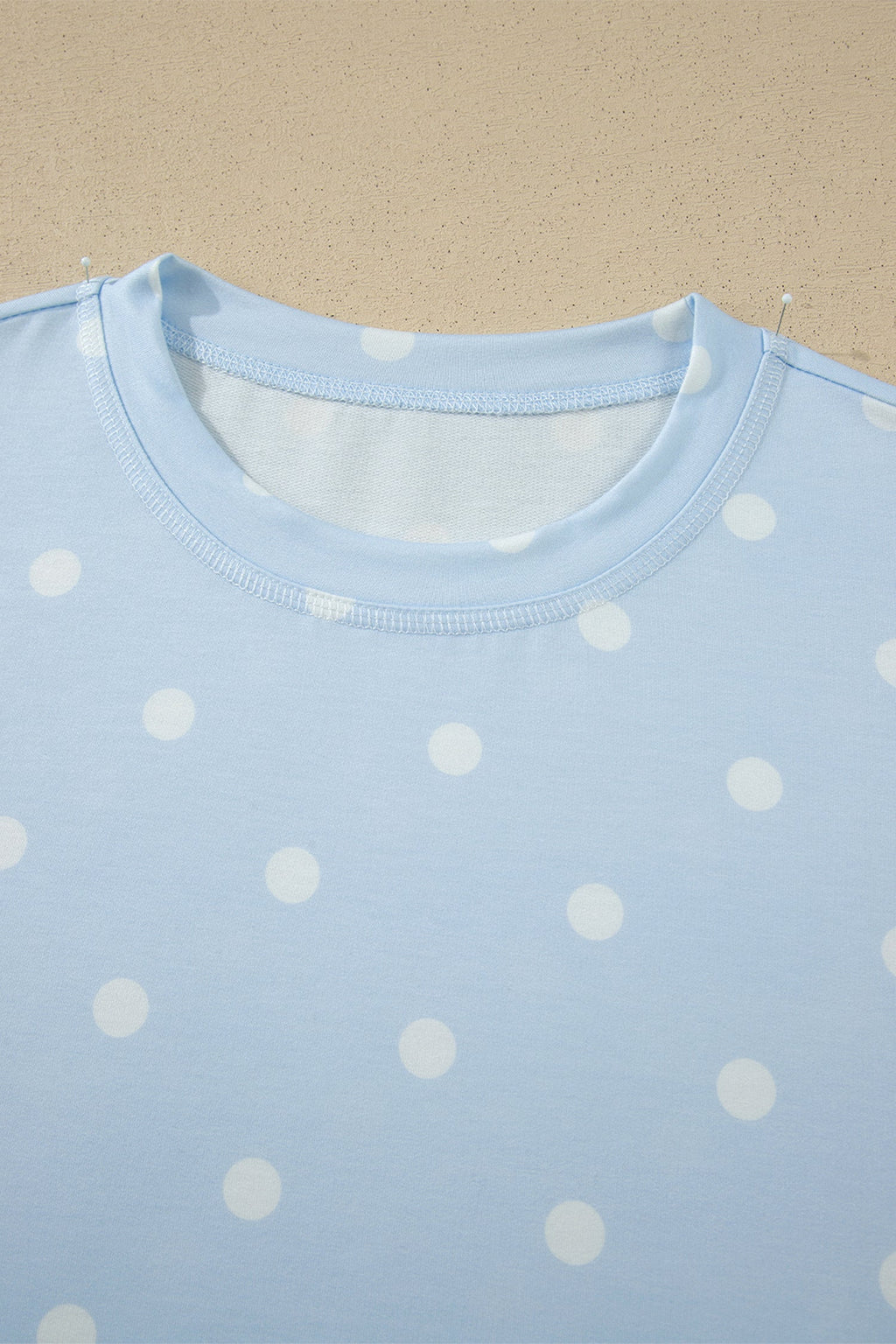 Polka Dot Loose Tee & Drawstring Shorts Set
