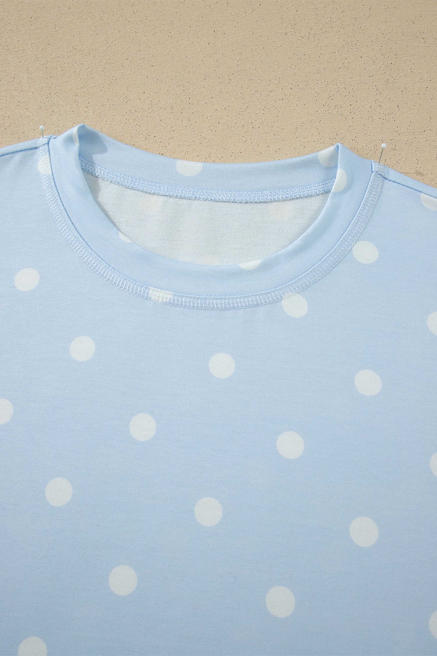 Polka Dot Loose Tee & Drawstring Shorts Set