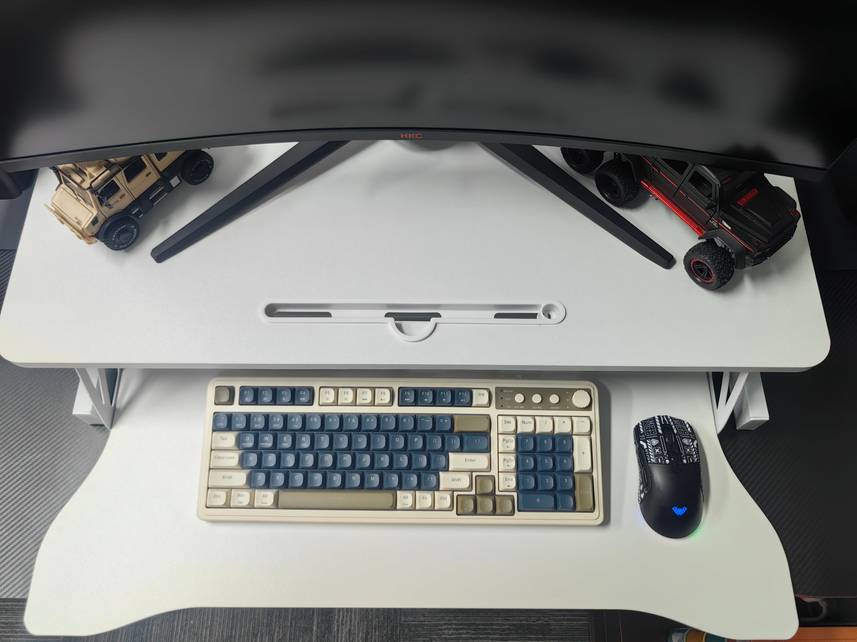 32 Inch Desk Converter, Height Adjustable Sit to Stand Riser, Dual Monitor and Laptop Workstation with Wide Keyboard Tray, Standing Computer Desk, WHITE ( BACK TO SCHOOL )
