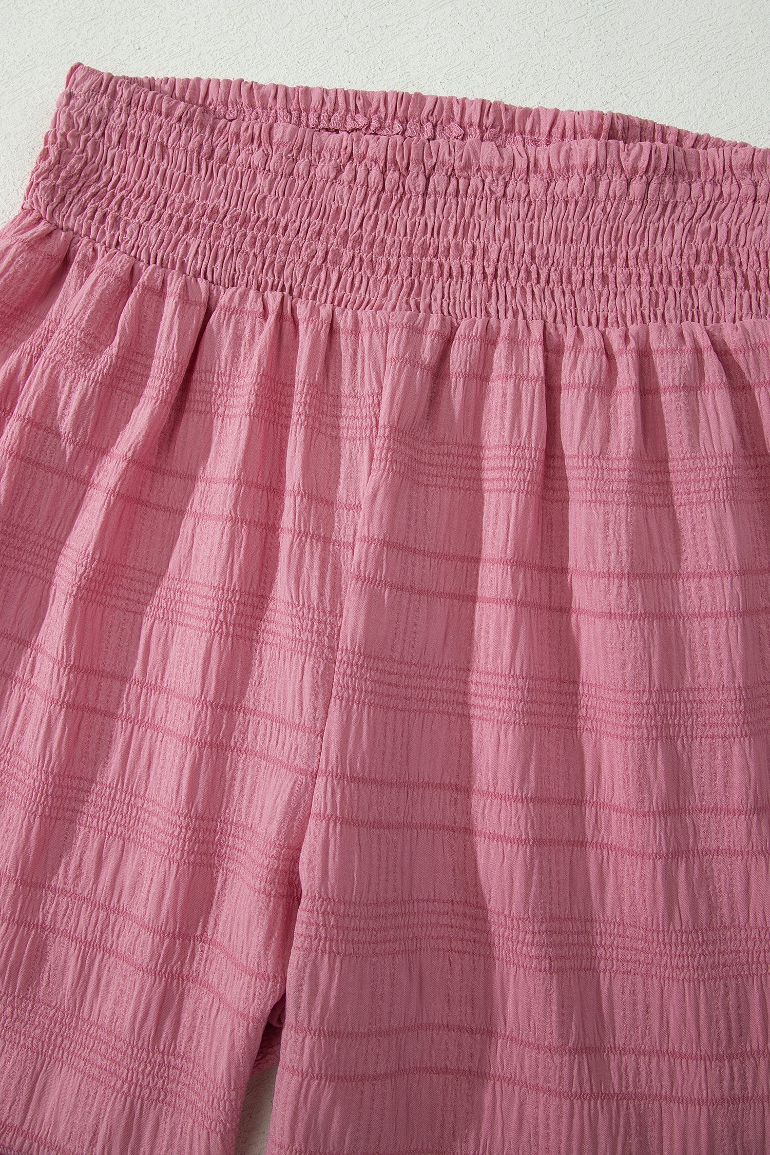 Solid Textured Square Neck Top & Shorts Set