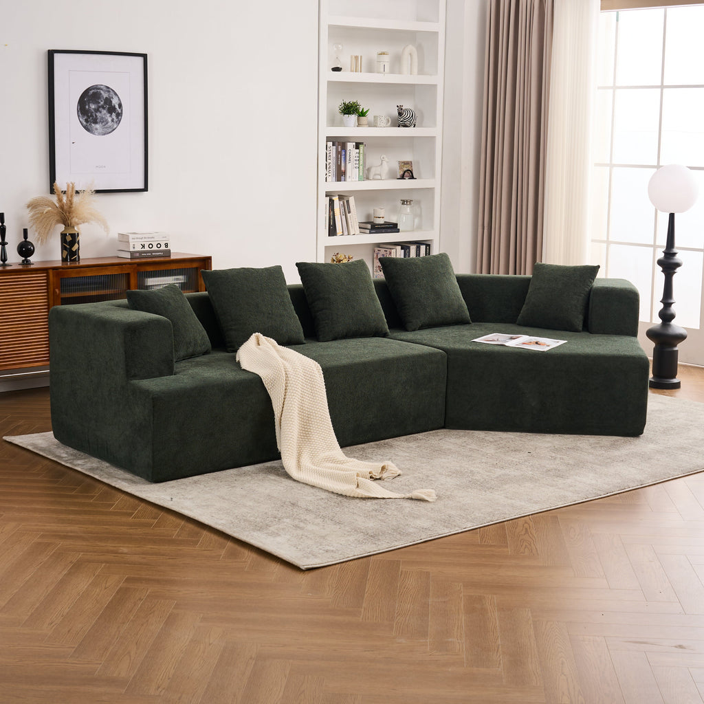 Memory Foam Couch, No Installation & Easy to Transport, Deep Seat Modern Sofa with Chenille Fabric, Couch for Living Room, Bedroom, Apartment, Home Office