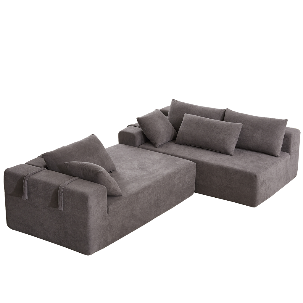 Modern Chenille Upholstered Sectional Sofa Couch Set,Modular 108' L Shaped Sectional Living Room Sofa Set With 6 Pillows,Free Combination Sofa Couch for Living Room,Bedroom(Right Chaise)W834P240002