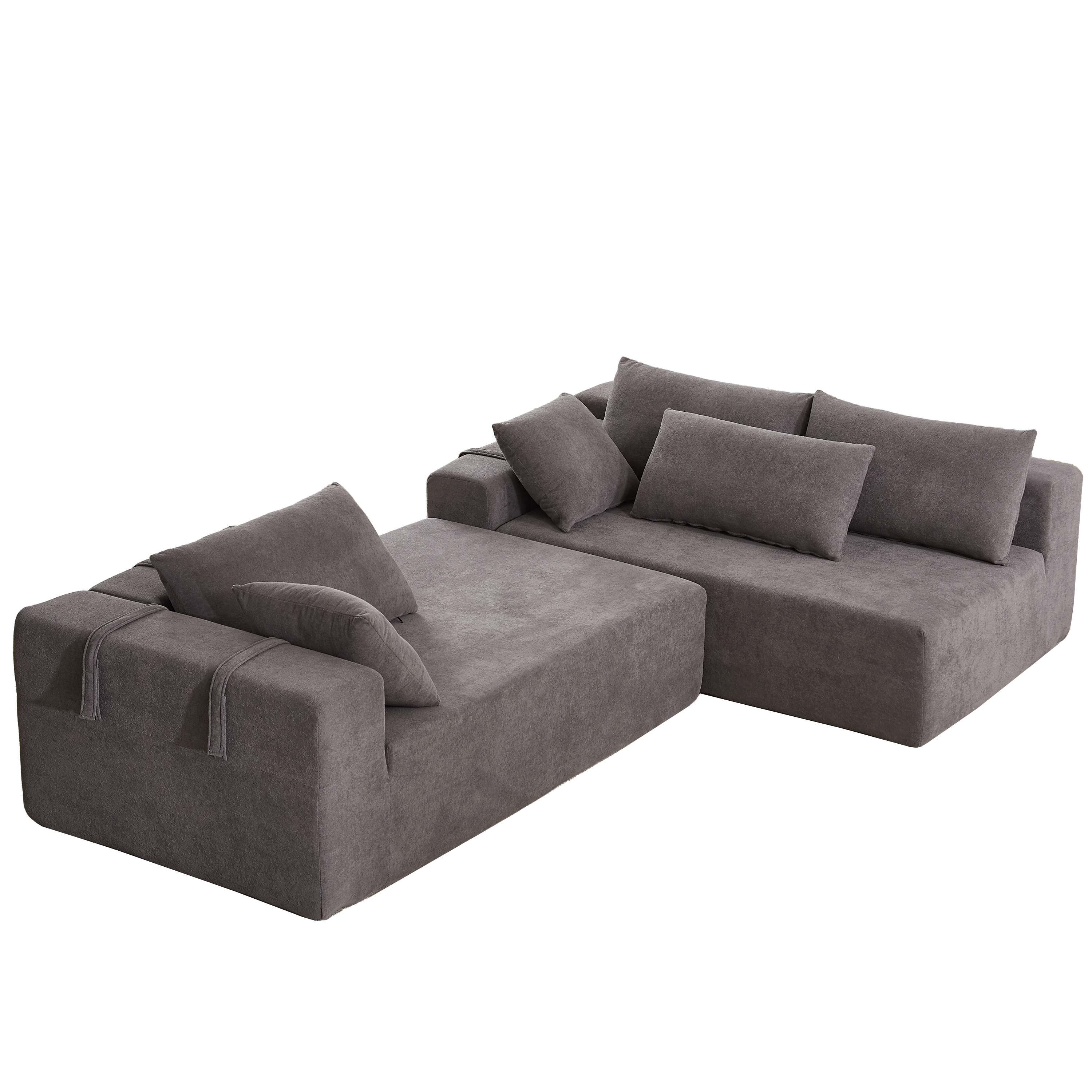 Modern Chenille Upholstered Sectional Sofa Couch Set,Modular 108' L Shaped Sectional Living Room Sofa Set With 6 Pillows,Free Combination Sofa Couch for Living Room,Bedroom(Right Chaise)W834P240002