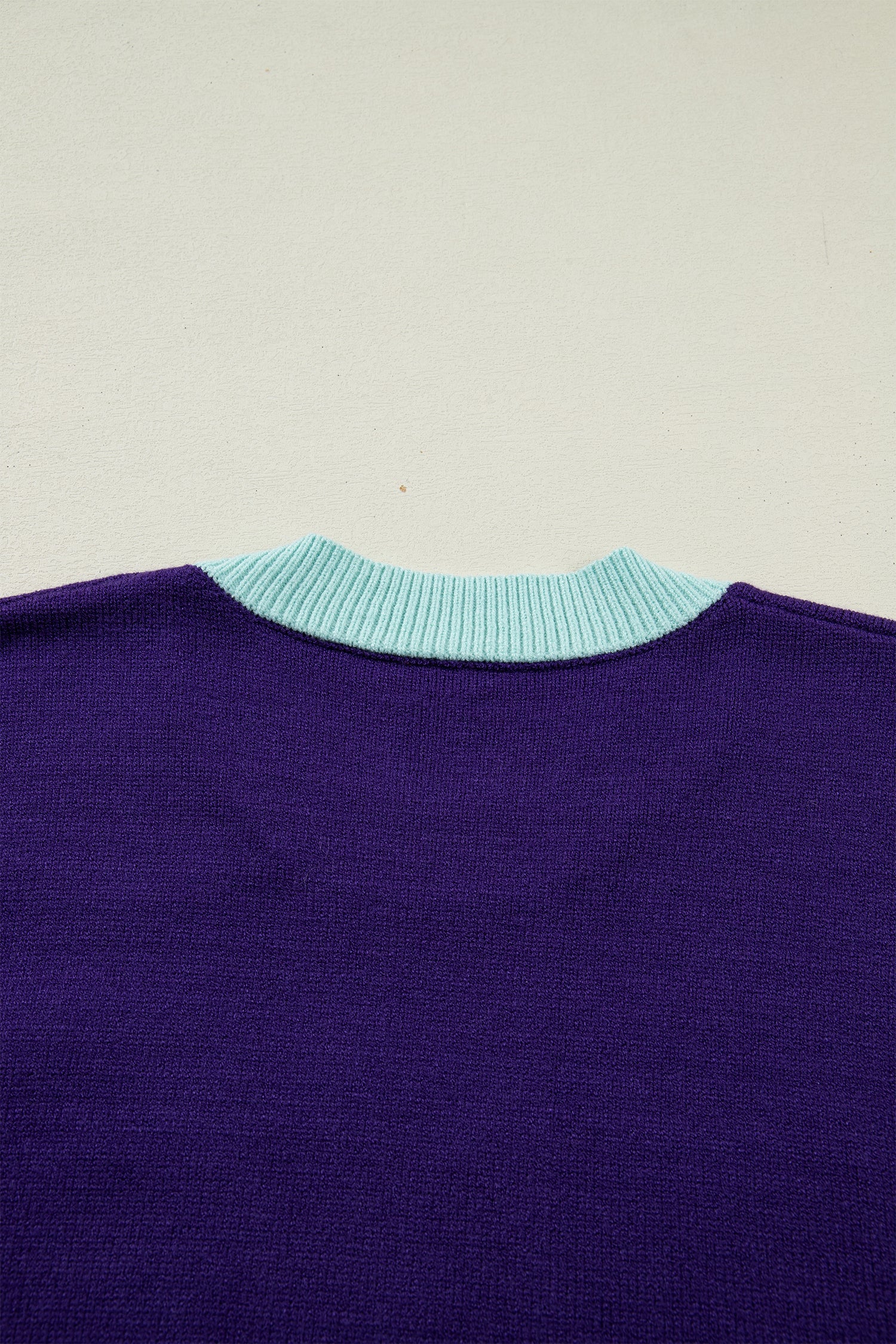 Mardi Gras Colorblock Fuzzy Patchwork Sweater