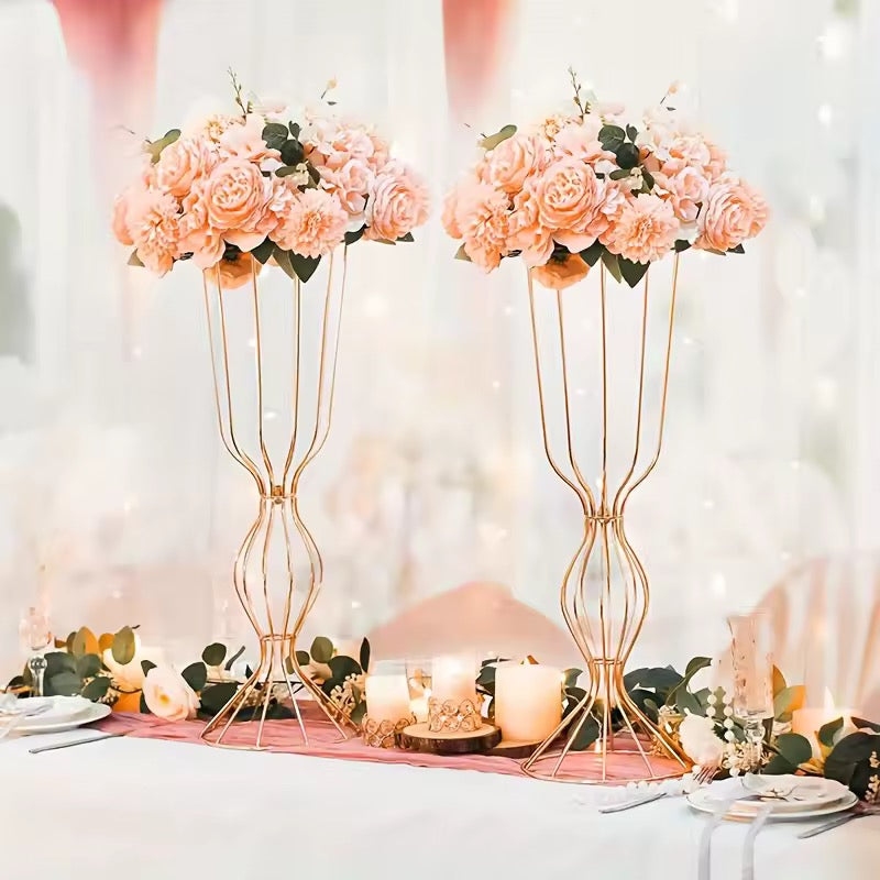 Elyss Wedding Party Table Decor - 23.6” Gold Flower Stand